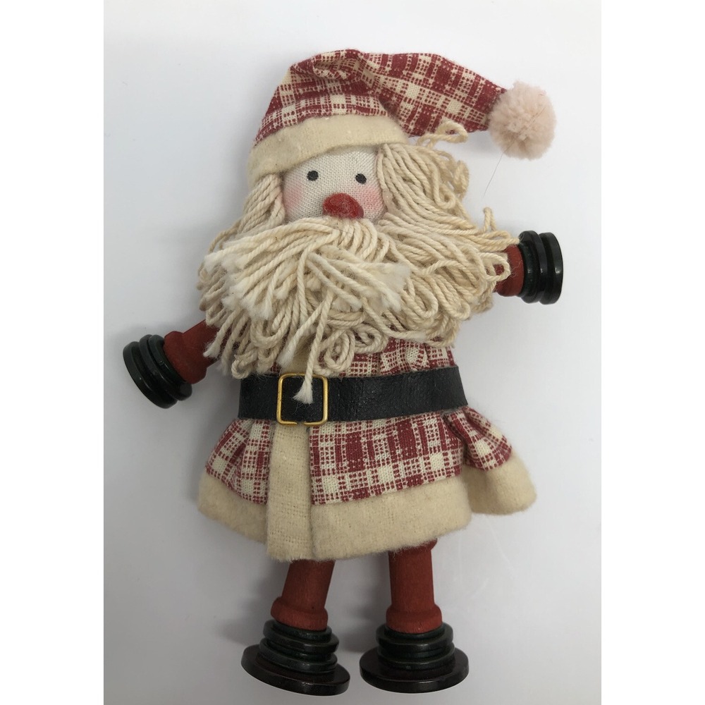 Unique Handmade Santa Claus Christmas Magnet Holiday Refrigerator Magnet Buttons